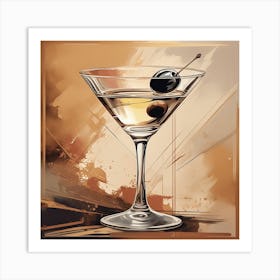 Watercolor Martini Cocktail with Motivational Quote Embrace the Unexpected_FY_IN_05 Art Print