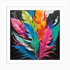 Colorful Feathers 3 Art Print