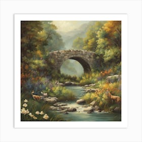 Bridge Over The Stream Art Print