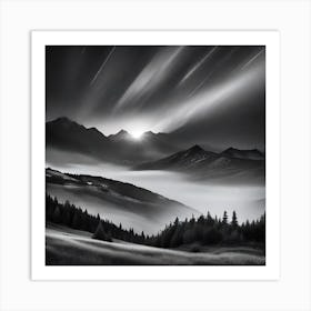 Sunrise In The Mountains 4 Art Print