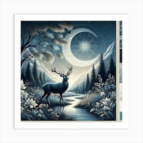 Deer In The Forest 8 Art Print