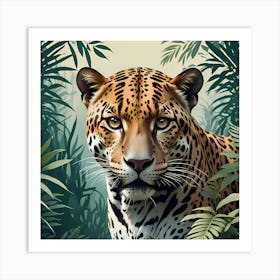 Majestic Jaguar In The Jungle Wildlife Artwork Art Print