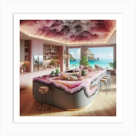 Geode Pink Kitchen Art Print