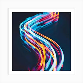 Abstract Light Trails 1 Art Print