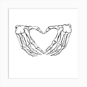 Heart Skeleton Hands Art Print