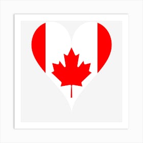 Heart Flag Canada Love National Flag Maple Leaf Maple Leaf Art Print