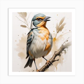 Bird On A Branch 1 Art Print