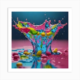 Colorful Paint Splash Art Print