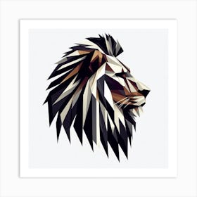 Geometric Lion Head Art Print