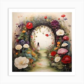 Girl In A Garden 4 Art Print