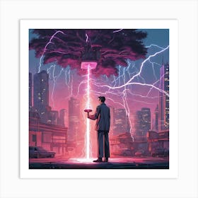 Lightning In The Sky Art Print