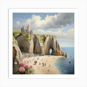 Roses On The Beach Art Print