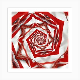 Red And White Spiral Poster