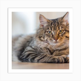 Cat Laying On The Floor Art Print