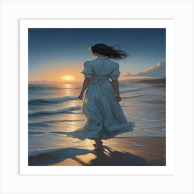 Sunset On The Beach 1 Art Print