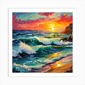 Sunset On The Beach 2 Art Print