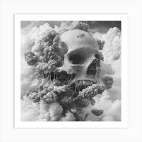 Skull In The Clouds 1 Art Print