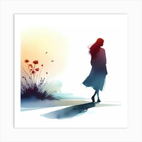 Woman Walking Art Print