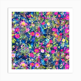 Floral Fabric Art Print