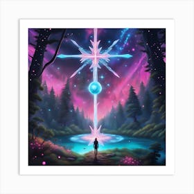 Cross In The Forest Art Print