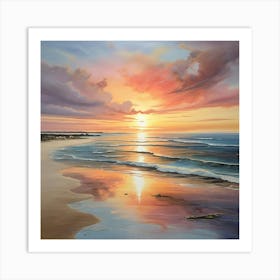 Sunset On The Beach Art Print