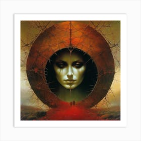 Woman In A Circle Art Print