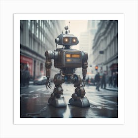 Robot On The Street 62 Art Print