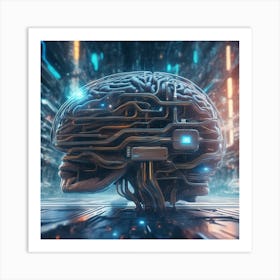 Futuristic Brain 24 Art Print