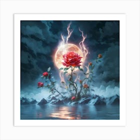 Roses In The Water Art Print