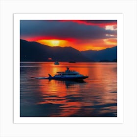 Sunset In Vancouver Art Print