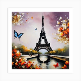 Paris With Butterflies 47 Art Print