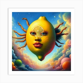 Lemon, Surrealist Painting 3 Art Print