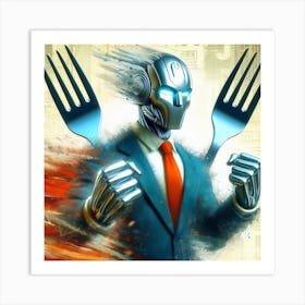 Fork man (Variant 2) Art Print