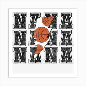 Vintage Basketball Nana Game Day Family Basketball Season Art Print