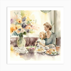 Mothers Day Watercolor Wall Art (15) Art Print