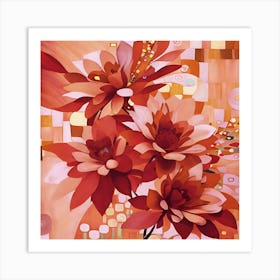 Sienna Flowers Art Print