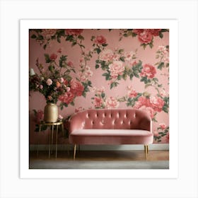 A Photo Of A Wall With Wallpaper 2 Art Print