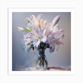 Ethereal Petals in Lilac Harmony Art Print