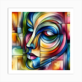 Abstract Of A Woman'S Face 2 Art Print