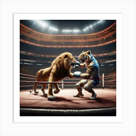Lion Vs Tiger Art Print
