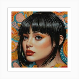 Girl With Bangs Art Print