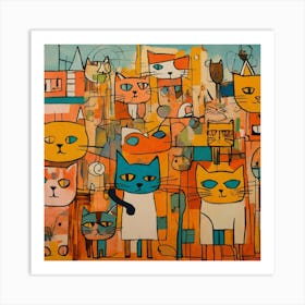 Cats In The City Art Print