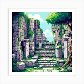 8-bit ancient ruins 1 Art Print