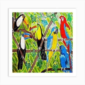 Amazon Birds Art Print