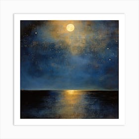 Moonlight Over The Ocean 4 Art Print