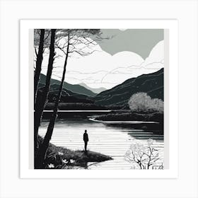 Moonlight Over The Lake 2 Art Print