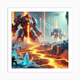 A Futuristic Sci Fi Depiction Of The Infernal Titans Lava Surge Art Print