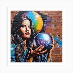 Woman Holding A Ball Art Print