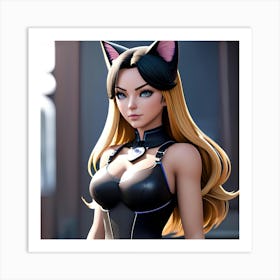 Overwatch Cat Girl 1 Art Print