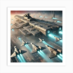 Tempest Class Carrier Fighter Ships Art Print